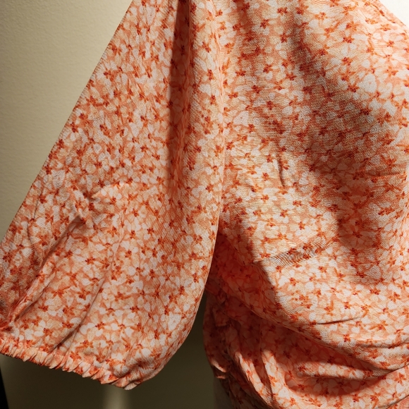 H&M Orange Floral Summer Crop Top Women's XL - Picture 4 of 6